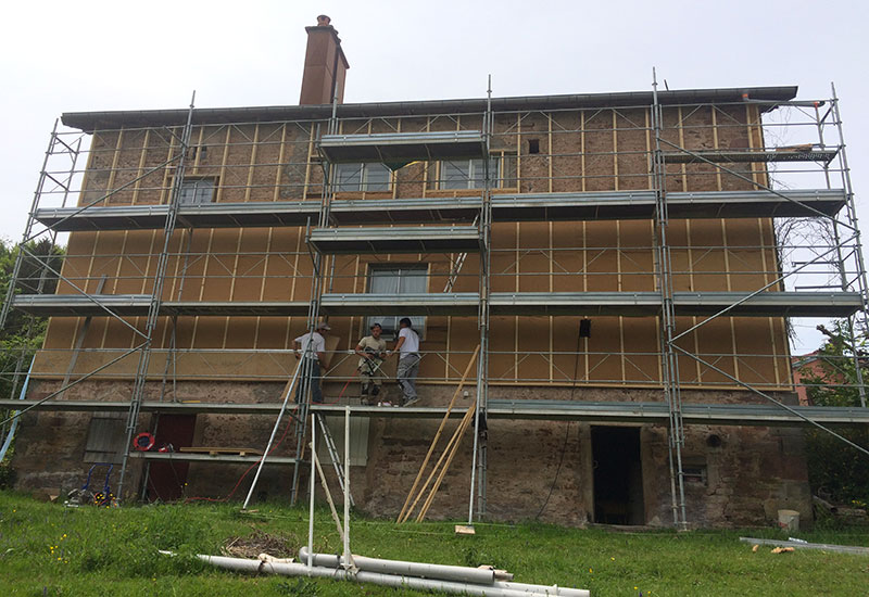 barbaux batiment isolation exterieure enduit hygrothermique chaux chanvre tradical
